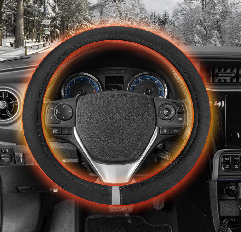 Warm hand steering wheel protector winter car steering wheel cover heating put the sleeve electric heating 12V fast heating