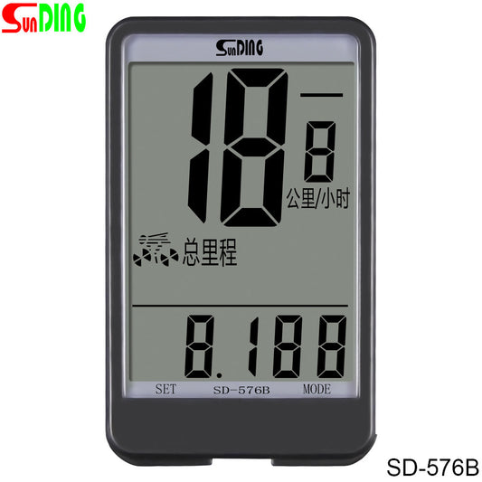 576B Shundong bicycle code watch wired odometer large screen luminous Chinese and English speedometer Bicycle watch sports watch