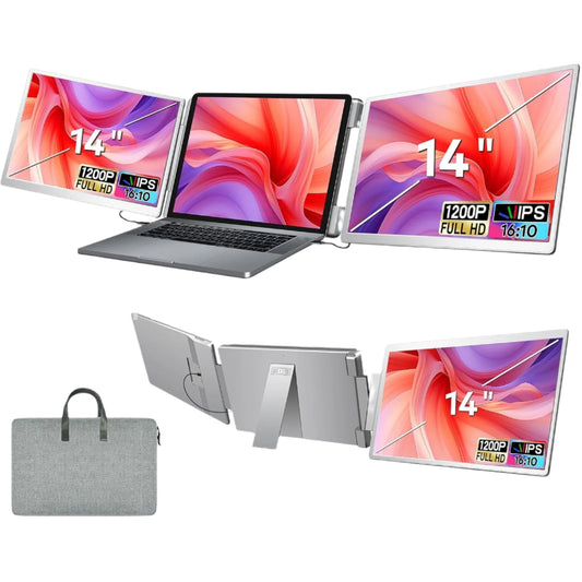 14inch 1200P Triple Laptop Screen Extender, Left Screen 360c